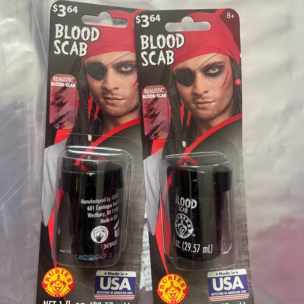 Set of 2 Rubie's Black Blood Scab Makeup